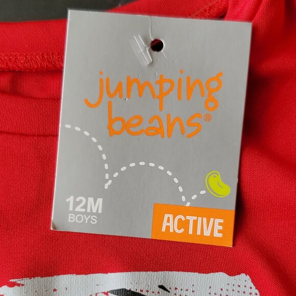 Infant Boys Long-Sleeve T-Shirt 12 mos Long Sleeve Red Baseball by Jumping Beans - Picture 2 of 5